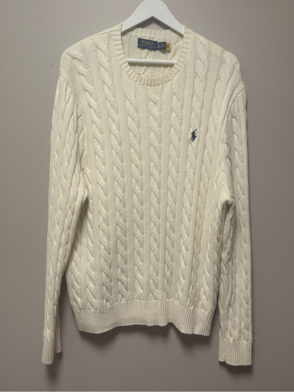 Polo Ralph Lauren Men’s Cream Cable Knit Sweater